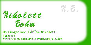 nikolett bohm business card
